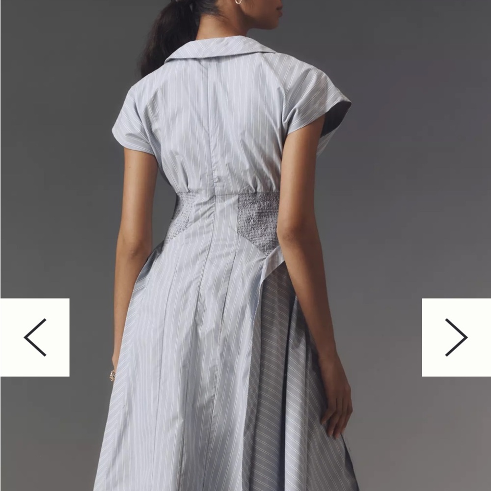 NWOT GORGEOUS ANTHROPOLOGIE cottage core Parisian pleated Midi Dress - Picture 4 of 9